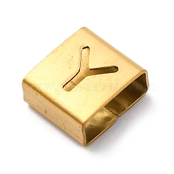 Placcatura ionica (ip) 304 acciaio inossidabile quadrato charms scorrevoli&nbsp;STAS-L132-21Y-G