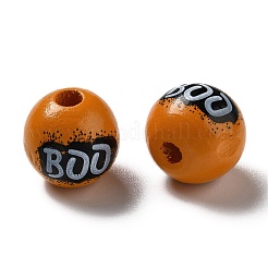 Halloween sprühlackierte Holzperlen&nbsp;WOOD-C002-04
