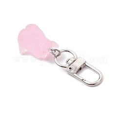 5 pz. Decorazione pendente a forma di maiale in resina traslucida luminosa&nbsp;HJEW-JM03747