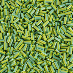 Perles de clairon en verre à deux tons de couleurs opaques&nbsp;SEED-T006-02A-02