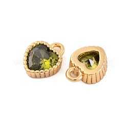 Breloques en laiton avec zircone cubique de micro pave&nbsp;KK-Z066-02G