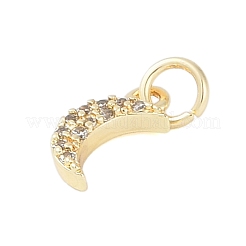 Placage de crémaillère en laiton micro pavé breloques en zircone cubique claire&nbsp;KK-Z060-09G-01