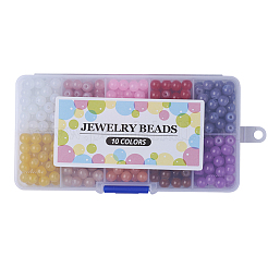 Chapelets de perles en verre imitation jade&nbsp;DGLA-X0007-10mm-02