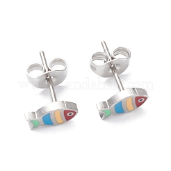 3 paio di orecchini pendenti a forma di pesce smaltato in stile 3&nbsp;EJEW-B020-23P