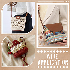 1 pièce de sac ovale en cuir PU à tricoter au crochet pour fond d'ongle et poignées de sac&nbsp;DIY-PH0034-18B