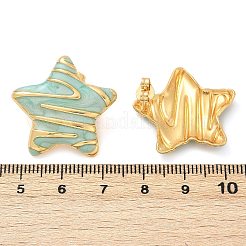 Ohrstecker mit Emaille-Stern aus 304 Edelstahl&nbsp;STAS-D368-04G