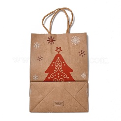 Sacs en papier rectangle de marquage à chaud sur le thème de Noël&nbsp;LS-CARB-F011-02A
