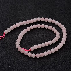 Chapelets de perles rondes en quartz rose mat naturel&nbsp;G-J346-06-6mm