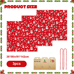 3 sac de rangement rectangulaire en plastique pour cadeaux de Noël&nbsp;ABAG-WH20010-08B