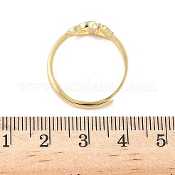 Verstellbare Fingerringe aus Messing mit Mikropflaster und Zirkonia für Damen&nbsp;RJEW-C132-07G