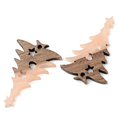 Pendentifs en résine opaque et bois de noyer&nbsp;RESI-S389-018A-C02