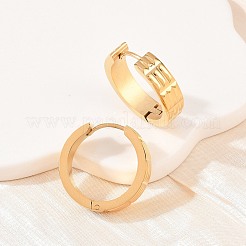 Pendientes de aro texturizados de acero inoxidable 304&nbsp;EJEW-L307-07G