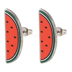 Pendientes de botón de acero inoxidable 304 estampados&nbsp;EJEW-Z171-02P