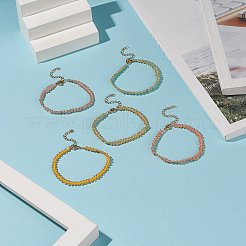 Bracciale con perline intrecciate in semi di vetro con chiusura in acciaio inossidabile 304 per donna&nbsp;BJEW-JB09169