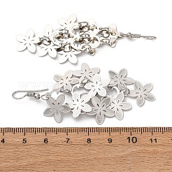 Orecchini pendenti a forma di fiore in acciaio inossidabile 430&nbsp;EJEW-A137-07P