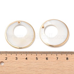 Galvanisierte Anhänger aus natürlichen Süßwassermuscheln mit vergoldetem Messingrand&nbsp;SHEL-M019-02G