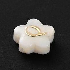 Perline di fiori di conchiglia bianca naturale&nbsp;BSHE-WH0020-01Q