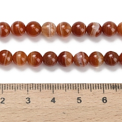 Brins de perles d'agate à bandes naturelles&nbsp;G-L642-B04-6mm