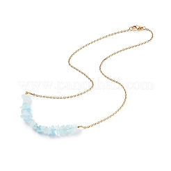 Conjunto de joyas con cuentas de chips de aguamarina natural&nbsp;SJEW-JS01230-07
