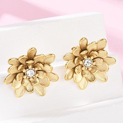 Ohrstecker aus 304 Edelstahl mit Kristall-Strass&nbsp;EJEW-G423-15G