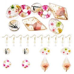 DIY-Sets für Ohrhänger mit getrockneten Blumen in Harz&nbsp;DIY-TA0010-83