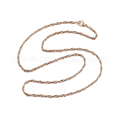 Collares de cadena de cuerda de acero inoxidable 304 de 3 mm para mujer&nbsp;NJEW-B131-07RG