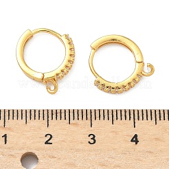 Messing Micro Pave klare Zirkonia Creolen Zubehör&nbsp;KK-H532-14B-G