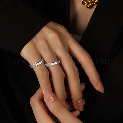 16 Stück 8 Stile Edelstahl schlichter Bandring für Unisex&nbsp;RJEW-DC0001-19P