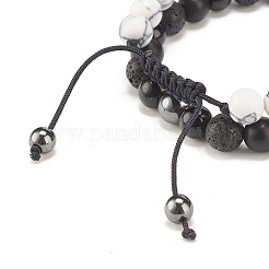 2 Stück 2 Stil Zirkonia geflochtenes Perlenarmband&nbsp;BJEW-JB08050-01