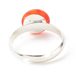 Blume flacher runder verstellbarer Millefiori-Glasring&nbsp;RJEW-JR00407
