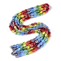 Chapelets de perles en verre opaque électrolytique&nbsp;EGLA-Q135-8x11MM-02A
