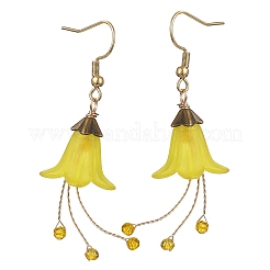 Pendientes colgantes de flores de vidrio y acrílico&nbsp;EJEW-JE06764