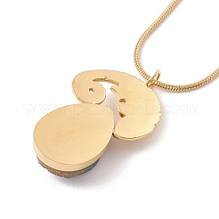 Collar con colgante de lagarto de cuarzo natural en forma de lágrima y cadena de serpiente de acero inoxidable 304.&nbsp;NJEW-K244-05G