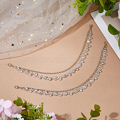 2 chaîne en fer ornée de strass et de maillons torsadés&nbsp;HJEW-FH00284