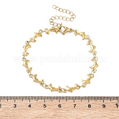 Bracelets à maillons dauphin en acier inoxydable 304 pour femmes&nbsp;BJEW-G790-02G