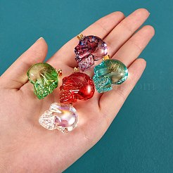 5 stücke 5 farbe galvanisieren k9 glas anhänger&nbsp;EGLA-SZ0001-34