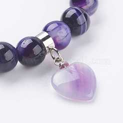 Braccialetti di fascino perline in agata naturale&nbsp;BJEW-K164-C