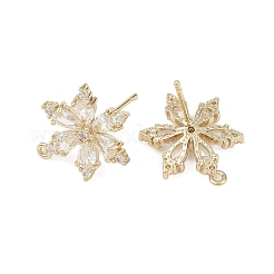 Blume Messing Micro Pave klare Zirkonia Ohrstecker Zubehörse&nbsp;KK-F921-09G
