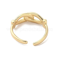 Bague de manchette ouverte en laiton à double noeud pour femme&nbsp;RJEW-A040-05G