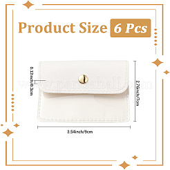 6 Stück PVC-Schmuckaufbewahrungsbeutel mit goldfarbenen Druckknöpfen aus Legierung&nbsp;ABAG-CL0001-16