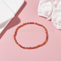 Bracelet extensible en perles de grenat naturel de 3 mm pour fille et femme&nbsp;BJEW-JB07284-01