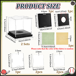 Transparente Acryl-Tennis-Vitrinen mit schwarzem Sockel&nbsp;ODIS-WH0030-299