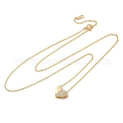 925 collier pendentif cœur en argent sterling micro pavé de zircones cubiques transparentes pour femme&nbsp;NJEW-D316-04G