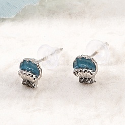 Pendientes de botón de aleación con rhinestone para mujer&nbsp;AL-CBA004A-01P