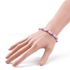 Acryl-Herz- und Glasperlen-Stretcharmband für Frauen&nbsp;BJEW-JB08393
