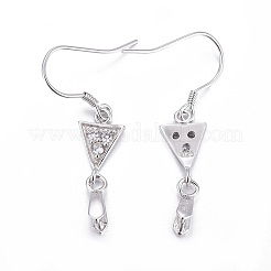 925 orecchino in argento sterling placcato rodio anti-ossidazione&nbsp;STER-F048-42P