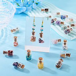 Botellas de vidrio con cuentas de piedras preciosas naturales y sintéticas&nbsp;G-KS0001-02