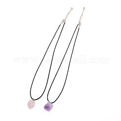 Pepitas collar con colgante de amatista natural&nbsp;LS-NJEW-WH0002-08