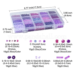 150g 15 Stile Backfarbe Glas Saatperlen Perlen&nbsp;SEED-FS0001-31B