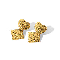 Pendientes vintage de acero inoxidable 304 con forma de corazón&nbsp;XJ7530